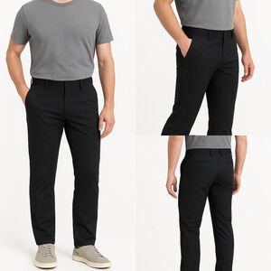 Panama Jack Trousers Mens 36x30‎ Black Tech Commuter Golf Stretch Slim Fit